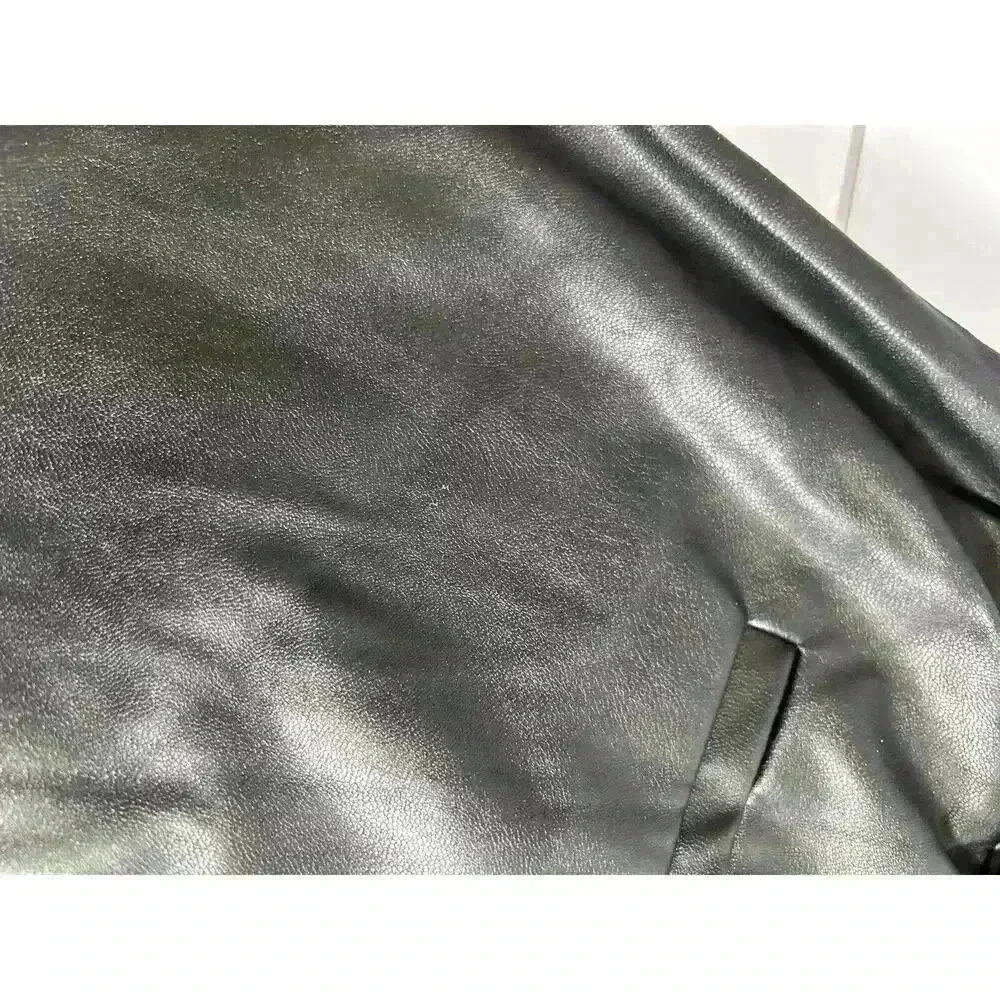 Faux Leather Black Paper Bag Shorts Large L Vegan Leather - Picture 8 of 8